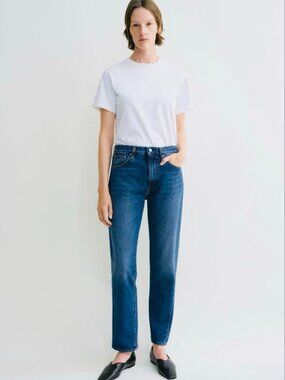 TOTEME Twisted seam denim washed blue jeans